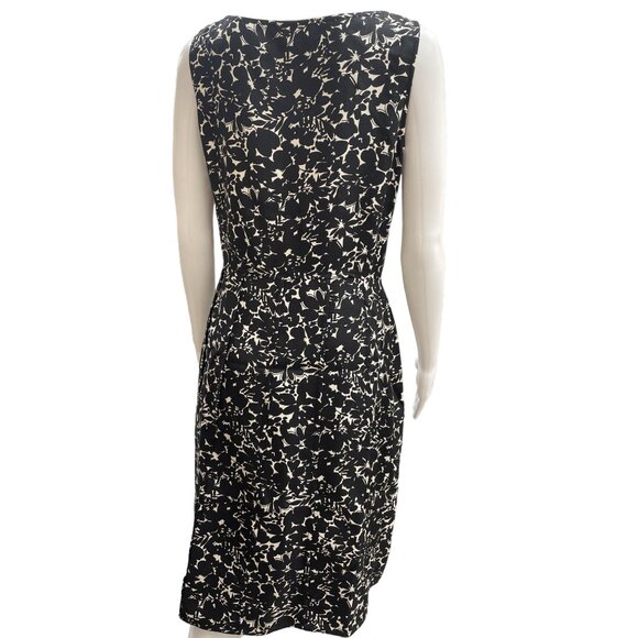 Ann Taylor Black and White Floral Silk Dress Size 6P SKU 1120 - Picture 2 of 4